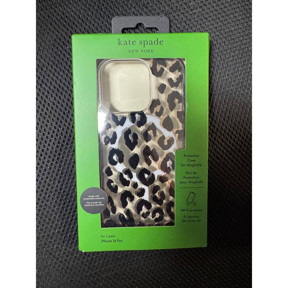 New Kate Spade Iphone 14 Pro Leopard Phone Case with MagSafe